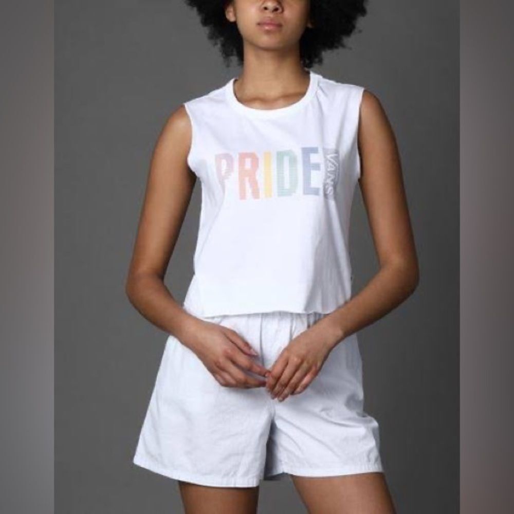 VANS Woman’s Pride Cropped Muscle Tank Top